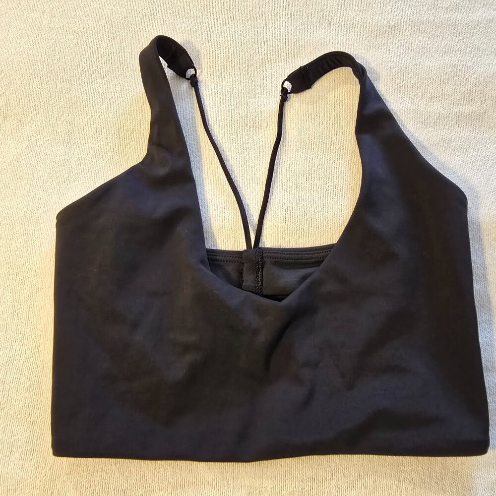 Savage X Fenty Sport WILDCAT Strappy Cut Out Back Cropped Sport Bra Tank S Black